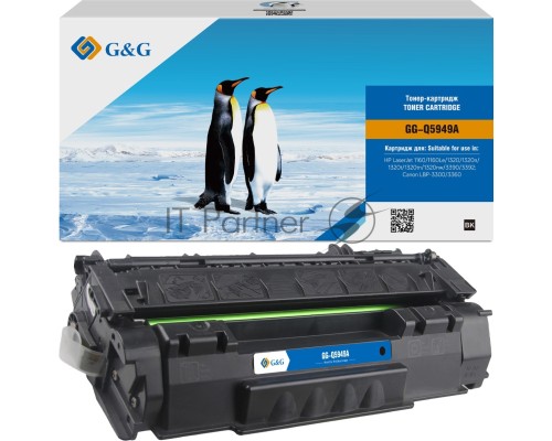 Картридж лазерный G&G GG-Q5949A черный (2500стр.) для HP LJ 1160/1320/3390/3392