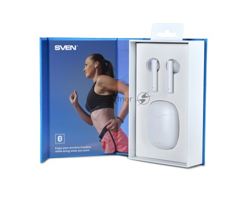 Беспроводные внутриканальные наушники с микрофоном SVEN E-727BT белый (Bluetooth, TWS)