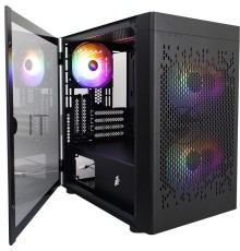 Компьютерный корпус 1STPLAYER DK D3-B Black / mATX / 1x120mm & 2x140mm LED fans inc. / D3-B-BK-2F1P-1F1