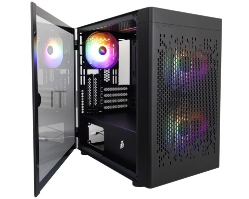Компьютерный корпус 1STPLAYER DK D3-B Black / mATX / 1x120mm & 2x140mm LED fans inc. / D3-B-BK-2F1P-1F1