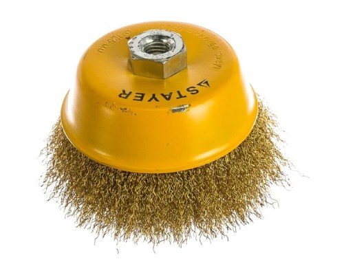 [Шпатели, мастерки, кельмы, терки, гладилки] Щетка дисковая по мет. Stayer 35125-125 d=125мм (угловые шлифмашины)