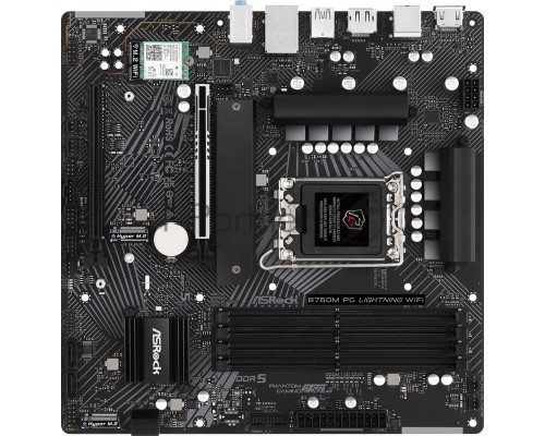Материнская плата ASRock B760M PG Lightning WiFi, LGA 1700, Intel B760, 4xDDR5, 4xSATA, 3xM.2, 1xPCI-E 5.0 x16, 1xPCI-E 3.0 x4, 1xHDMI, 1xDisplayPort, 1x 2.5Gb LAN, 2xUSB 2.0, 3xUSB 3.2 Gen 1, 3x3.5 мм, 7.1, Micro-ATX
