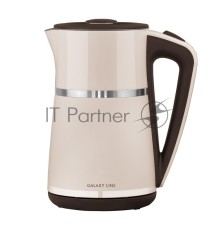 Чайник электрический Galaxy Line GL 0339, бежевый, пластик, 2200 Вт, 1,7 л