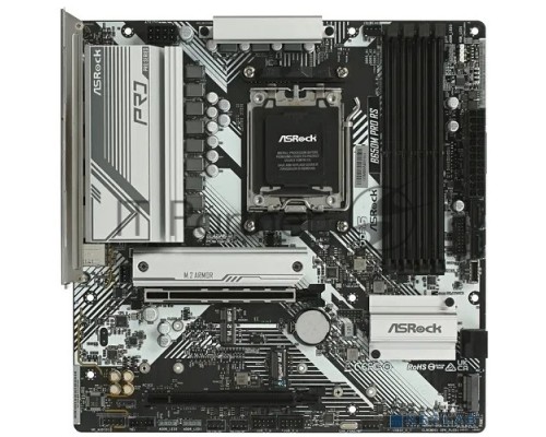 Материнская плата ASRock B650M PRO RS, Socket AM5, AMD B650, 4xDDR5-5200, HDMI+DP, 2xPCI-Ex16, 4xSATA3(RAID 0/1/10), 3xM.2, 8 Ch Audio, 1x2.5GLan, (4+4)xUSB2.0, (3+4)xUSB3.2, (1+1)xUSB3.2 Type-C™, mATX, RTL, {}
