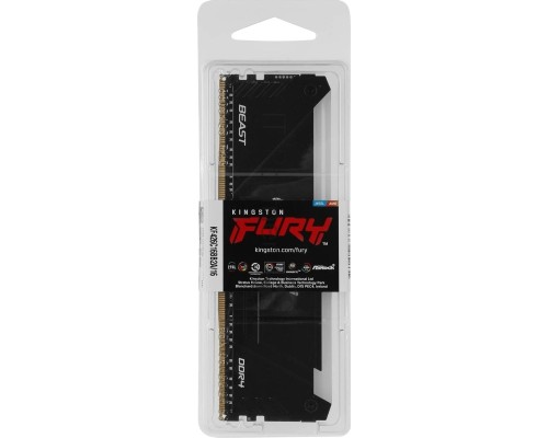 Оперативная память Kingston 16GB DDR4 2666MHz DIMM FURY Beast Black RGB PnP KF426C16BB2A/16 CL16, 1.2V 288-pin Non-ECC