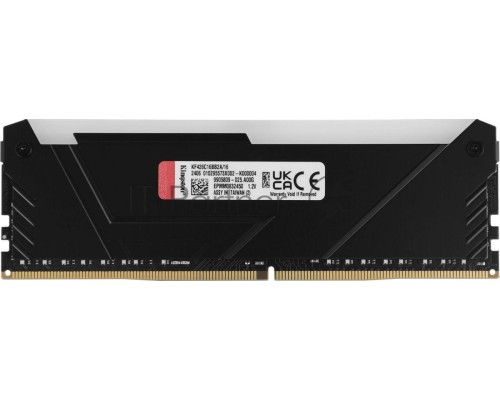 Оперативная память Kingston 16GB DDR4 2666MHz DIMM FURY Beast Black RGB PnP KF426C16BB2A/16 CL16, 1.2V 288-pin Non-ECC