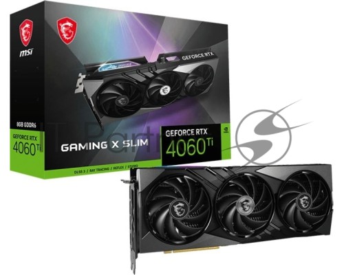 Видеокарта MSI RTX4060Ti GAMING X SLIM 8G PCI-E 4.0 128 GDDR6 2670/18000 HDMIx1 DPx3 HDCP Ret