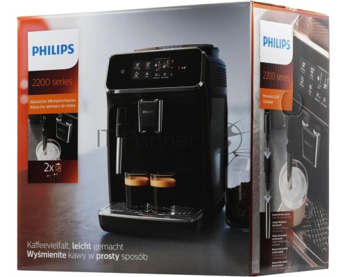 Кофемашина автоматическая Philips EP2220/10 черный, исп. кофе - зерновой, 1.8 л, 1500 Вт, 15 Бар.