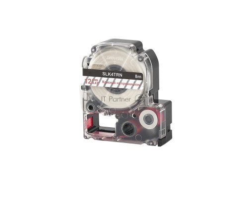 Кассета с лентой S'OK by Sakura Printing K4TRN для Epson , красный на прозрачном, 12мм/8м