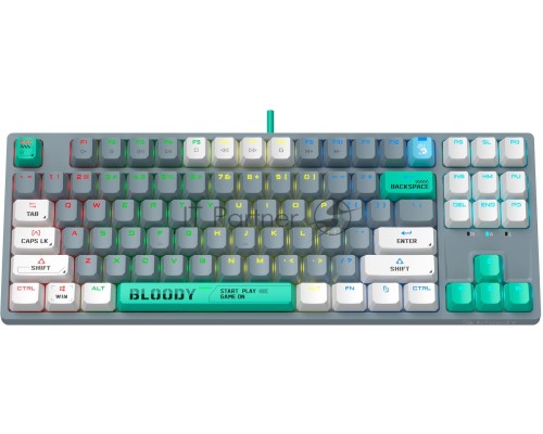 Клавиатура A4Tech Bloody S87 Energy механическая серый USB for gamer LED (S87 USB ENERGY ASH)