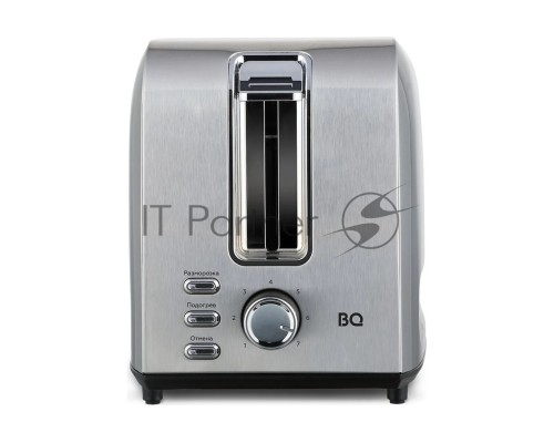 Тостер BQ T1009 Steel-Black, Мощность 800 Вт, 7 степеней поджаривания