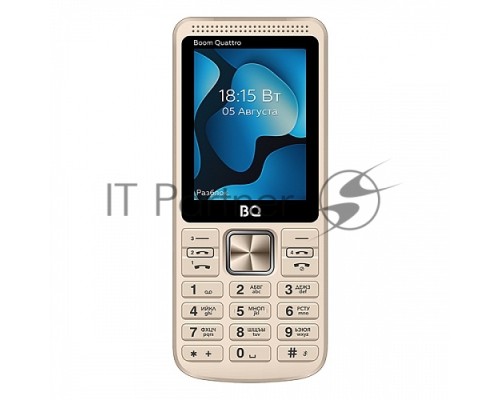 Мобильный телефон BQ 2455 Boom Quattro Gold. MTK 6261 D, 0, 260 MHz, 32 Mb, 32 Mb, 2G GSM 900/1800 мГц Экран: 2.4 