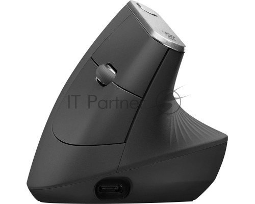 Мышь беспроводная Logitech MX Vertical черный/серебристый, 4000 dpi, радиоканал, Bluetooth, USB, кнопки - 6