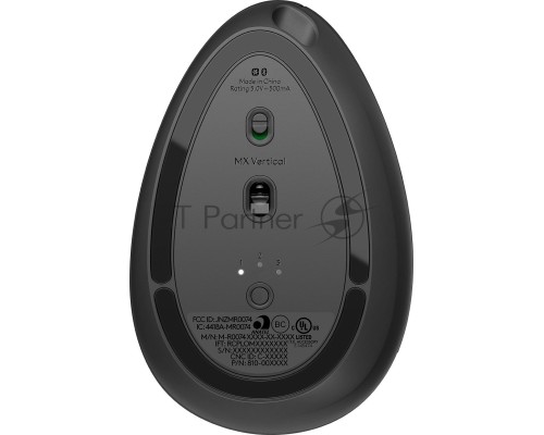 Мышь беспроводная Logitech MX Vertical черный/серебристый, 4000 dpi, радиоканал, Bluetooth, USB, кнопки - 6
