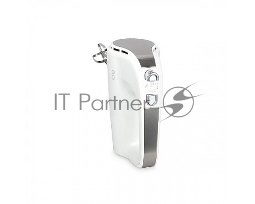 Миксер BQ MX423 White-Steel, Мощность 500 Вт, 5 скоростных режимов, Режим ТУРБО