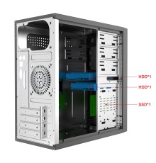 Компьютерный корпус с блоком питания 450Вт. Case Forza mATX case, black, w/PSU 450W 12cm, w/2xUSB2.0, w/2xUSB3.0, w/1xType-C (USB2.0), w/pwr cord, w/o FAN