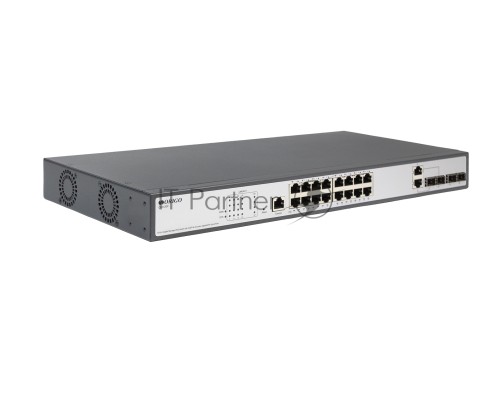 Коммутатор Managed L2 Switch 16x1000Base-T PoE, 2x1000Base-X SFP, 2xCombo 1000Base-T/SFP, PoE Budget 250W, RJ45 Console, 19