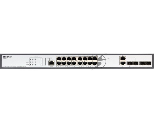 Коммутатор Managed L2 Switch 16x1000Base-T PoE, 2x1000Base-X SFP, 2xCombo 1000Base-T/SFP, PoE Budget 250W, RJ45 Console, 19