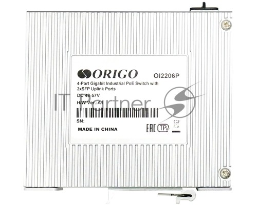Коммутатор Unmanaged Industrial Switch 4x1000Base-T PoE, 2x1000Base-X SFP, PoE Budget 60W, Surge 4KV, -40 to 75°C