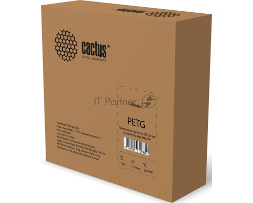 Пластик для принтера 3D Cactus CS-3D-PETG-1KG-YELLOW PETG d1.75мм 1кг 1цв.