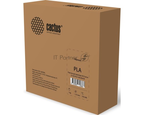 Пластик для принтера 3D Cactus CS-3D-PLA-1KG-BLACK PLA d1.75мм 1кг 1цв.