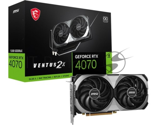 Видеокарта MSI RTX4070 VENTUS 2X E 12G OC NVIDIA GeForce RTX 4070 PCI-E 4.0 12288Mb 192 GDDR6X 2505/21000 HDMIx1 DPx3 HDCP Ret