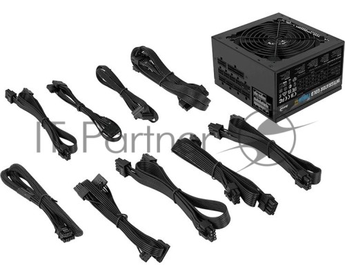 Блок питания Aerocool ATX 1000W Integrator Gold Gen.5 80+ gold (20+4pin) APFC 120mm fan LED 8xSATA Cab Manag RTL