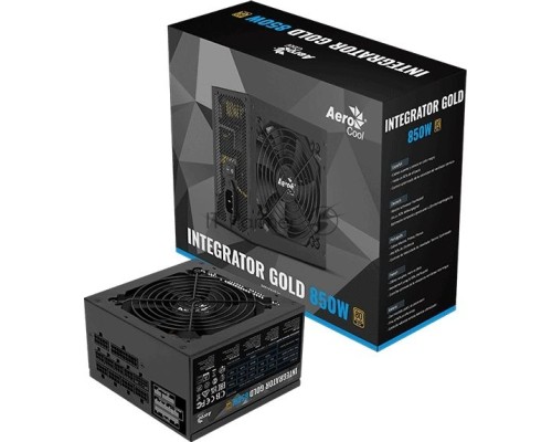 Блок питания, Aerocool, Integrator Gold 850W Gen.5 80 PLUS Gold, 120мм,модульный, черный