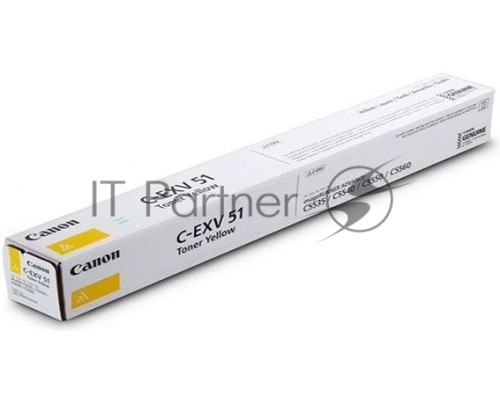 Тонер Canon C-EXV51Y 0484С002 желтый туба для копира iR-ADV C5535/5535i/5540i/5550i/5560ii