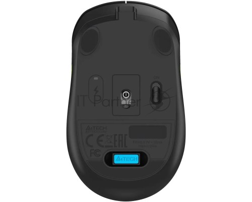 Мышь беспроводная A4Tech Fstyler FG10CS Air черный/зеленый, 2000 dpi, радиоканал, USB, кнопки - 4
