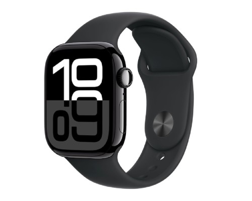 [Умные часы] Apple Watch Series 10 42mm Jet Black Aluminium Case with Black Sport Band - S/M (MWWE3LW/A)