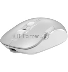 Мышь A4Tech Fstyler FB26CS Air серебристый/белый оптическая (2000dpi) silent беспроводная BT/Radio USB для ноутбука (4but)