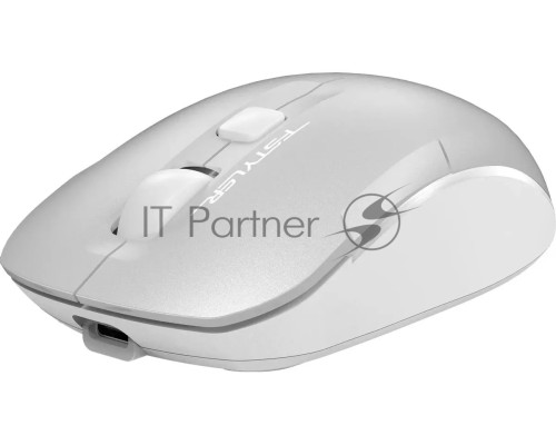 Мышь A4Tech Fstyler FB26CS Air серебристый/белый оптическая (2000dpi) silent беспроводная BT/Radio USB для ноутбука (4but)