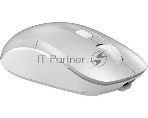 Мышь A4Tech Fstyler FB26CS Air серебристый/белый оптическая (2000dpi) silent беспроводная BT/Radio USB для ноутбука (4but)