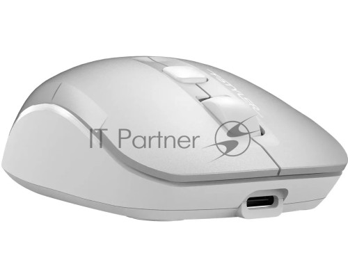 Мышь A4Tech Fstyler FB26CS Air серебристый/белый оптическая (2000dpi) silent беспроводная BT/Radio USB для ноутбука (4but)