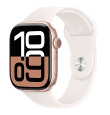 Apple Watch Series 10 46mm Rose Gold Aluminium Case with Light Blush Sport Band - M/L (MWWU3LW/A)