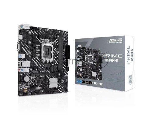 Материнская плата ASUS PRIME H610M-K, LGA 1700, Intel H610, 2xDDR5, 4xSATA, 1xM.2, 1xPCI-E 4.0 x16, 1x1Gb LAN, 2xUSB-A 3.2 Gen 1, 4xUSB-A 2.0, 1xHDMI, 1xVGA, 3x3.5 мм, 1xRS-232, 7.1, Micro-ATX