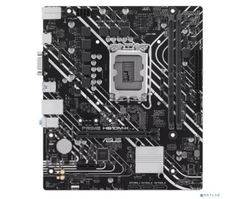Материнская плата ASUS PRIME H610M-K, LGA 1700, Intel H610, 2xDDR5, 4xSATA, 1xM.2, 1xPCI-E 4.0 x16, 1x1Gb LAN, 2xUSB-A 3.2 Gen 1, 4xUSB-A 2.0, 1xHDMI, 1xVGA, 3x3.5 мм, 1xRS-232, 7.1, Micro-ATX