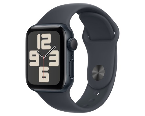[Умные часы] Apple Watch SE (2024) 40mm Midnight Aluminium Case with Midnight Sport Band - M/L (MXE93LL/A)