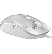 Мышь проводная A4Tech Fstyler FM26S серебристый/белый, 1600 dpi, USB, кнопки - 4