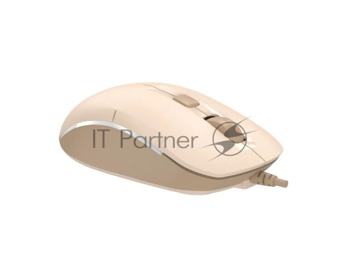 Мышь A4Tech Fstyler FM26 бежевый/коричневый оптическая (2000dpi) USB для ноутбука (4but)