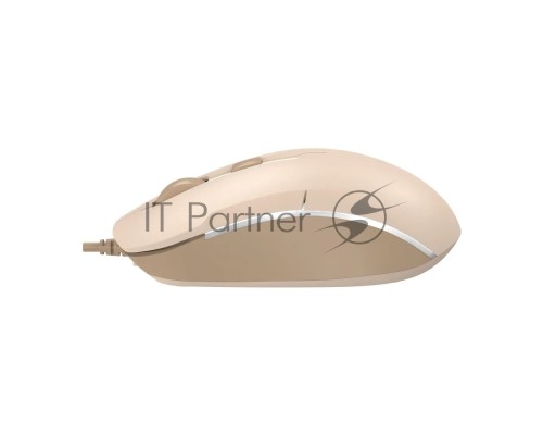 Мышь A4Tech Fstyler FM26 бежевый/коричневый оптическая (2000dpi) USB для ноутбука (4but)