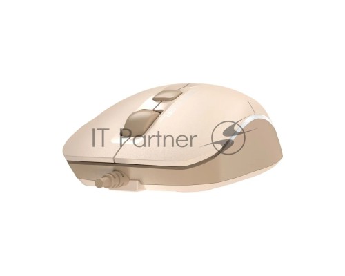 Мышь A4Tech Fstyler FM26 бежевый/коричневый оптическая (2000dpi) USB для ноутбука (4but)