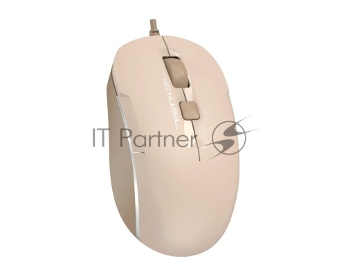 Мышь A4Tech Fstyler FM26 бежевый/коричневый оптическая (2000dpi) USB для ноутбука (4but)