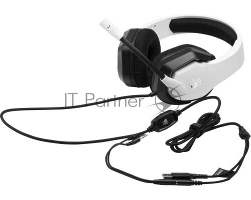 Наушники с микрофоном A4Tech Bloody G260p белый/черный 2м мониторные USB оголовье (G260P)
