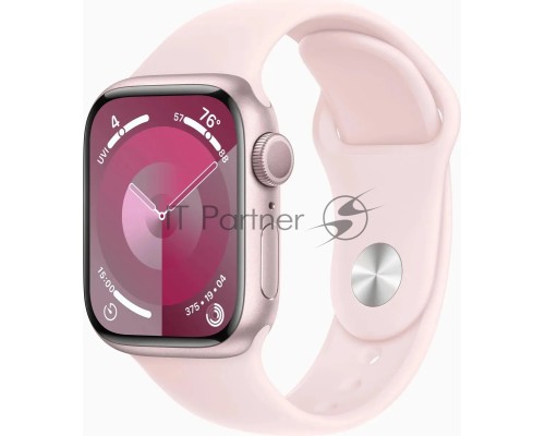 Смарт-часы Apple Watch Series 9 A2978 41мм OLED корп.розовый Sport Band рем.розовый разм.брасл.:M/L (MR943LL/A)