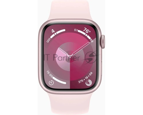 Смарт-часы Apple Watch Series 9 A2978 41мм OLED корп.розовый Sport Band рем.розовый разм.брасл.:M/L (MR943LL/A)