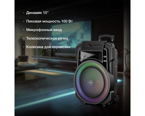 Минисистема Hyundai H-MC1295 черный 35Вт FM USB BT micro SD