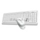 Клавиатура + мышь A4Tech Fstyler FG1010S клав:белый/серый мышь:белый/серый USB беспроводная Multimedia Touch (FG1010S WHITE)