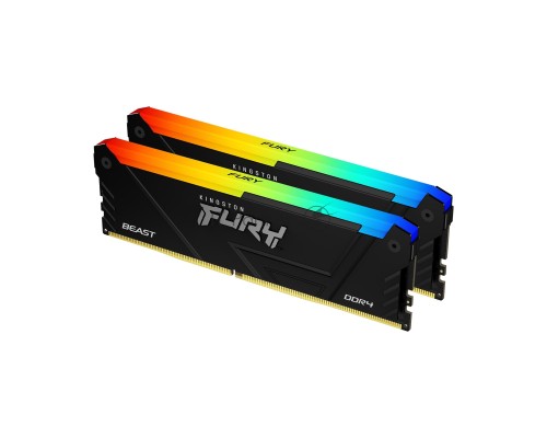Оперативная память Kingston 64Gb DDR4 3200MHz (2x32GB) DIMM Fury Beast RGB RTL Gaming PC4-25600 CL16 288-pin 1.35В dual rank с радиатором Ret